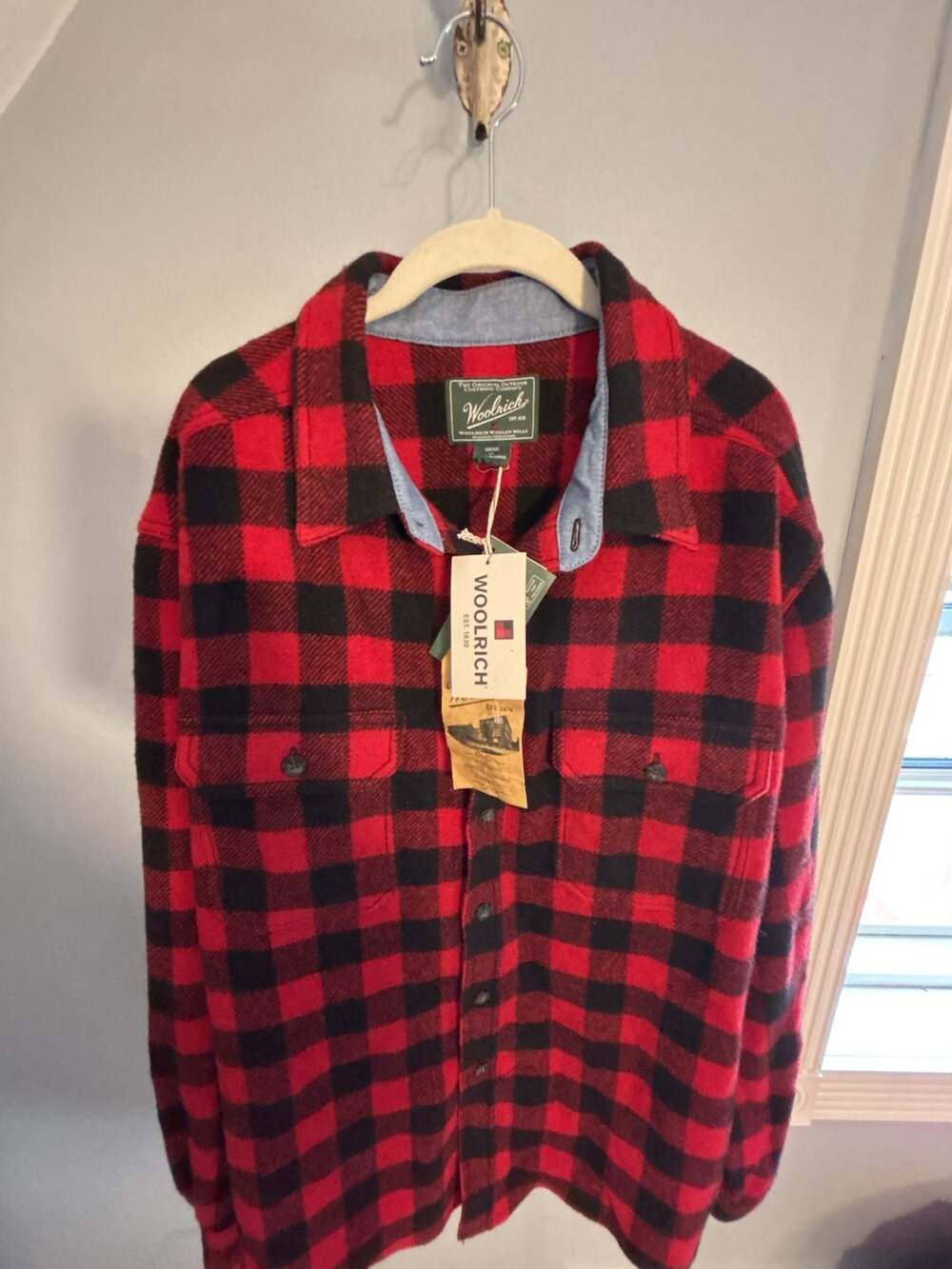 Woolrich Buffalo Plaid Flannel Shirt Size XL Red Black
